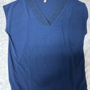 Roz & Ali Deep Blue V-Neck Tank Top